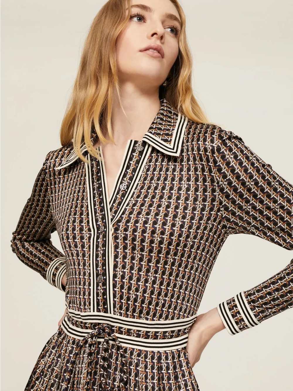 Tory Burch basketweave geometric dress